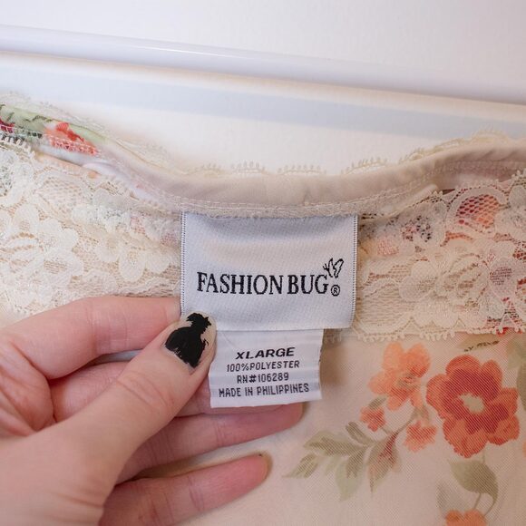 VTG XL Fashion Bug Sheer Floral Midi Skirt Overlay Lace Fairycore | Light Spring - Picture 8 of 8